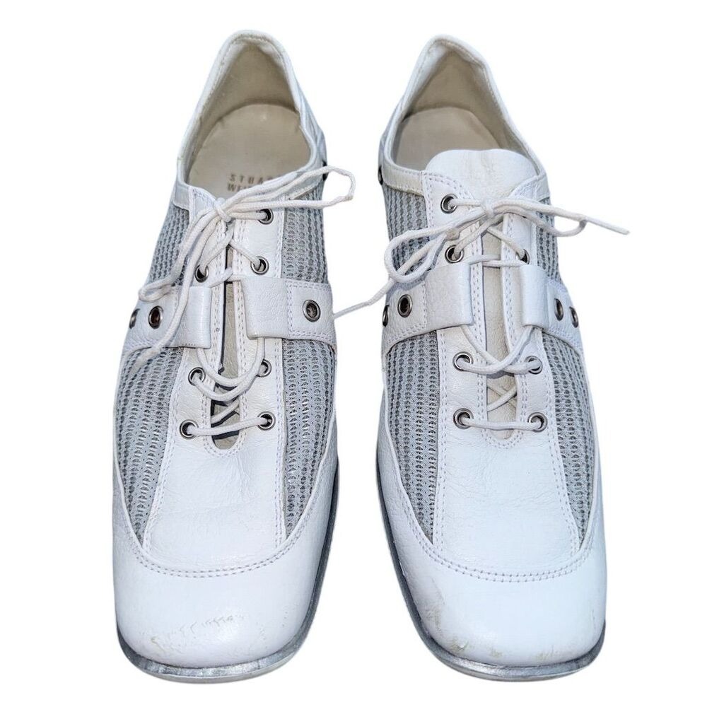 Stuart Weitzman Women's Multicolor Lace-Up‎ Star Sneakers Casual 8 Narrow